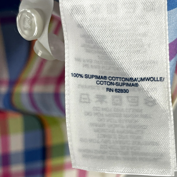 Lands End No Iron Supima Cotton Top Womens 18T Tall Plaid Button Up Long Sleeve - Picture 8 of 14